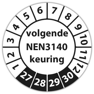 Keuringssticker volgende NEN 3140 keuring