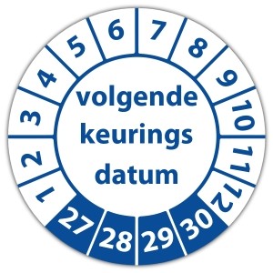 Keuringssticker volgende keuringsdatum
