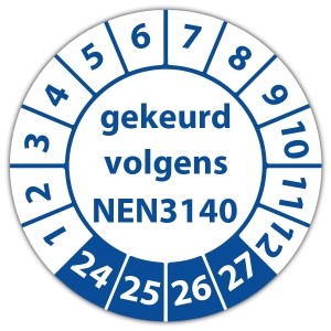 Keuringssticker gekeurd volgens NEN 3140 - Keuringsstickers met uw logo