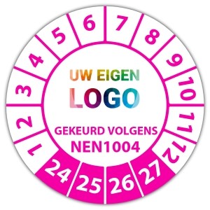 Keuringssticker gekeurd volgens NEN 1004 - Keuringsstickers op rol logo
