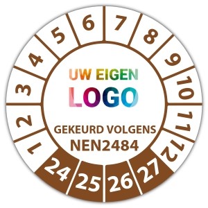 Keuringssticker gekeurd volgens NEN 2484 - Keuringsstickers op rol logo
