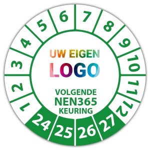 Keuringssticker volgende NEN 365 keuring - Keuringsstickers op rol logo