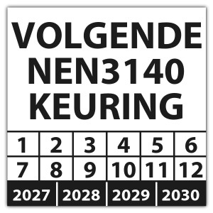 Keuringssticker volgende NEN 3140 keuring
