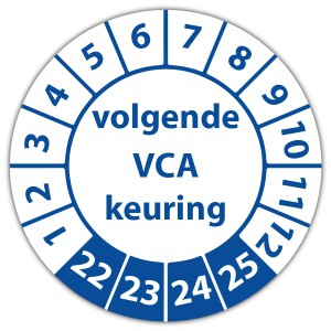 Keuringssticker volgende VCA keuring - Keuringsstickers op rol