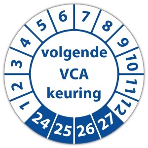 Keuringssticker volgende VCA keuring - Keuringsstickers met uw logo