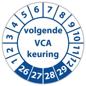 Keuringssticker volgende VCA keuring - Keuringsstickers met uw logo