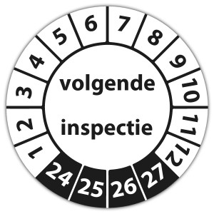 Keuringssticker "volgende inspectie"