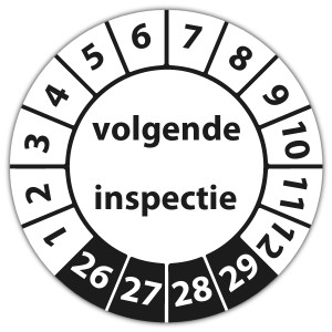 Keuringssticker volgende inspectie - Keuringsstickers op vel