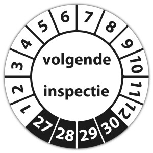 Keuringssticker volgende inspectie - Keuringsstickers op vel