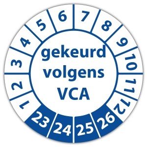 Keuringssticker gekeurd volgens VCA - Keuringsstickers met uw logo