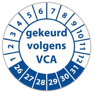 Keuringssticker "gekeurd volgens VCA"