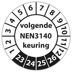 Keuringssticker volgende NEN 3140 keuring - Keuringsstickers met uw logo