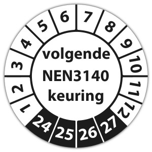 Keuringssticker volgende NEN 3140 keuring - Cobouw keuringsstickers actie