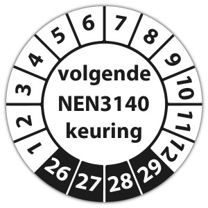 Keuringssticker volgende NEN 3140 keuring - Keuringsstickers met uw logo