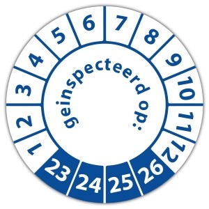 Keuringssticker geinspecteerd op - Keuringsstickers op vel