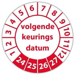 Keuringssticker volgende keuringsdatum - Keuringsstickers met uw logo