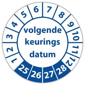 Keuringssticker "volgende keuringsdatum"