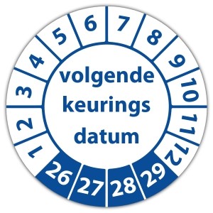 Keuringssticker volgende keuringsdatum - Keuringsstickers met uw logo