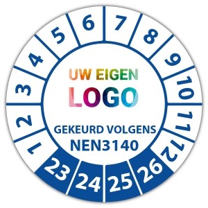 Keuringssticker gekeurd volgens NEN 3140 - Keuringsstickers met uw logo logo