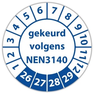 Keuringssticker gekeurd volgens NEN 3140 - Keuringsstickers op rol