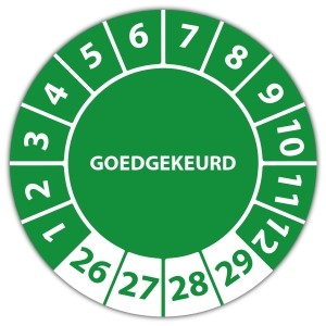 Keuringssticker goedgekeurd (met datum) - Keuringsstickers op rol