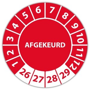 Keuringssticker afgekeurd (met datum) - Keuringsstickers op rol