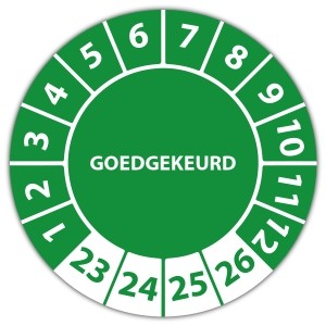 Keuringssticker goedgekeurd (met datum) - Keuringsstickers op vel