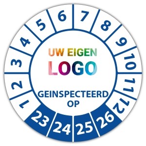 Keuringssticker geinspecteerd op - Keuringsstickers op vel logo