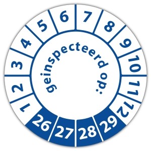Keuringssticker geinspecteerd op - Keuringsstickers op rol
