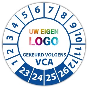 Keuringssticker gekeurd volgens VCA - Keuringsstickers op vel logo