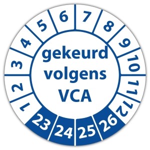 Keuringssticker gekeurd volgens VCA - Keuringsstickers op vel