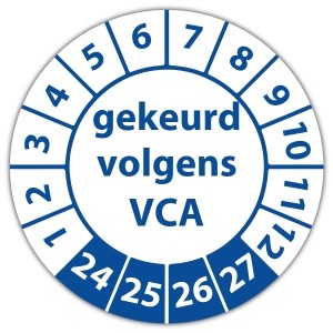 Keuringssticker gekeurd volgens VCA - Keuringsstickers op vel