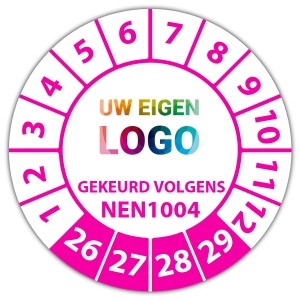 Keuringssticker gekeurd volgens NEN 1004 - Keuringsstickers op rol logo