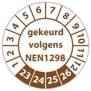 Keuringssticker gekeurd volgens NEN 1298 - Keuringsstickers NEN-normen