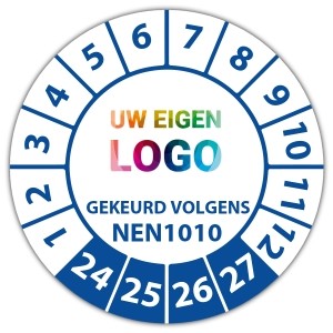 Keuringssticker gekeurd volgens NEN 1010 - Keuringsstickers op vel logo