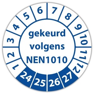 Keuringssticker gekeurd volgens NEN 1010 - NEN1010 keuringsstickers - Laagspanningsinstallaties