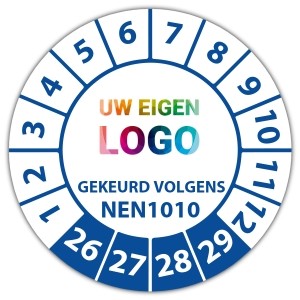 Keuringssticker gekeurd volgens NEN 1010 - PV stickers logo