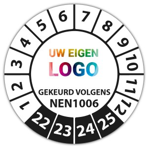 Keuringssticker gekeurd volgens NEN 1006 - Keuringsstickers op vel logo