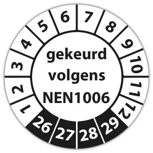 Keuringssticker gekeurd volgens NEN 1006 - Keuringsstickers NEN-normen