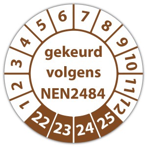 Keuringssticker gekeurd volgens NEN 2484 - Keuringsstickers met uw logo