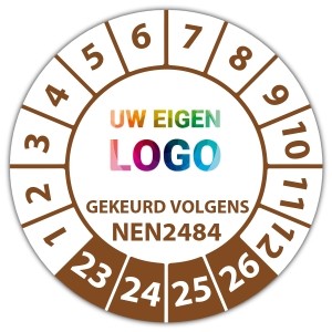 Keuringssticker gekeurd volgens NEN 2484 - Keuringsstickers op vel logo