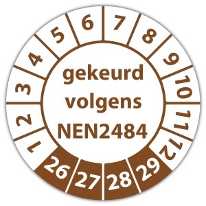 Keuringssticker gekeurd volgens NEN 2484 - Keuringsstickers op rol