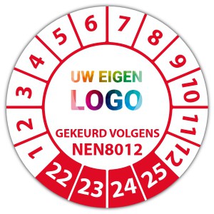 Keuringssticker gekeurd volgens NEN 8012 - Keuringsstickers NEN-normen logo