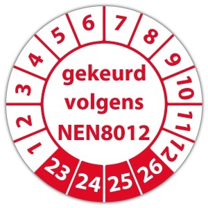 Keuringssticker gekeurd volgens NEN 8012 - Keuringsstickers NEN-normen