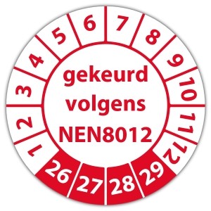 Keuringssticker gekeurd volgens NEN 8012 - Keuringsstickers NEN-normen