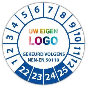 Keuringssticker "gekeurd volgens NEN-EN 50110" logo