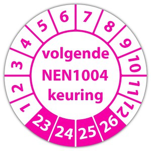 Keuringssticker volgende NEN 1004 keuring - Keuringsstickers op rol