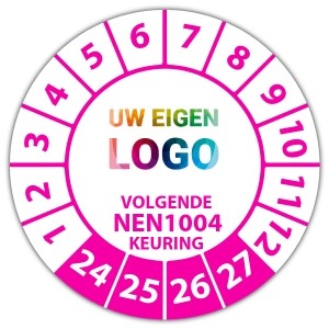 Keuringssticker volgende NEN 1004 keuring - NEN1004 keuringsstickers - Rolsteigers logo
