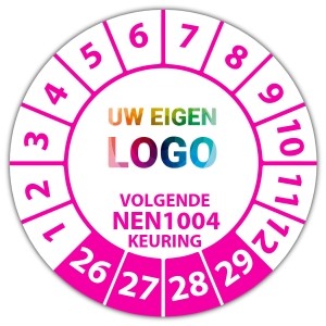 Keuringssticker volgende NEN 1004 keuring - Keuringsstickers NEN-normen logo