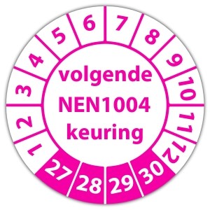 Keuringssticker volgende NEN 1004 keuring - Keuringsstickers op vel